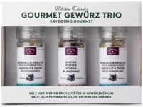 Kryddhuset Gourmet Gewürz Trio3 Wiederbefüllb.Glas-Mühlen M.Kräutersalz &Pfeffer174 G